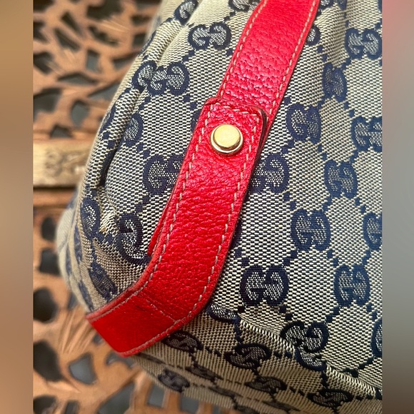 Gucci GG Canvas Pelham Shoulder Bag with Red leather trim - Picture 7 of 12